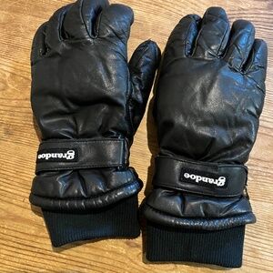 Grandoe Leather Ski Gloves & Mittens -- Black